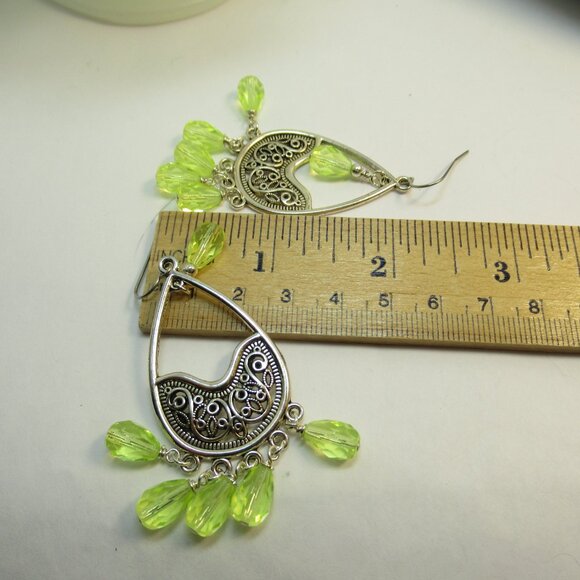 Uranium glass Chandelier earrings - Picture 8 of 10